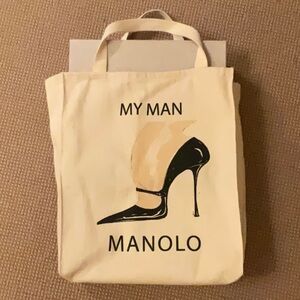 Manolo Blahnik Cream Tote Bag